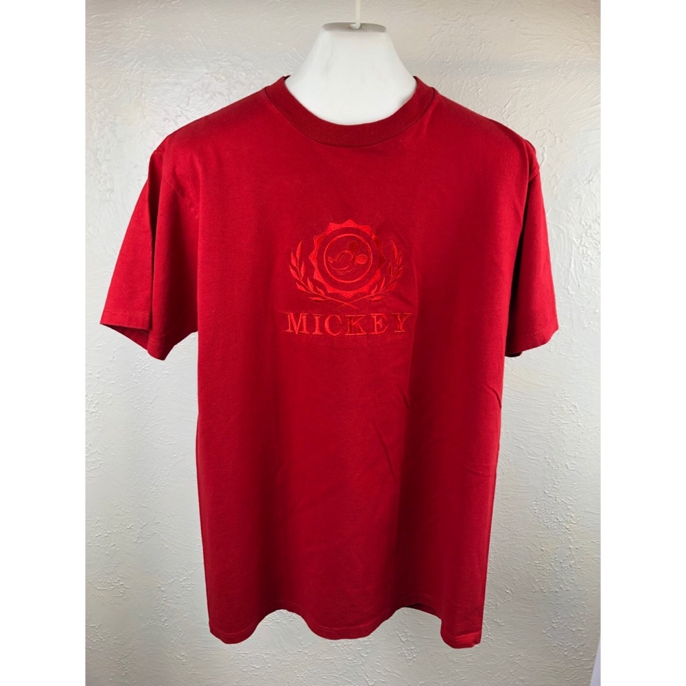 Vintage Mickey Mouse Embroidered Stamp Shirt M